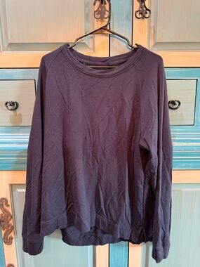 Lou & Grey Long Sleeve Crewneck Top - Plum
